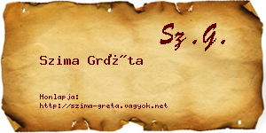 Szima Gréta névjegykártya